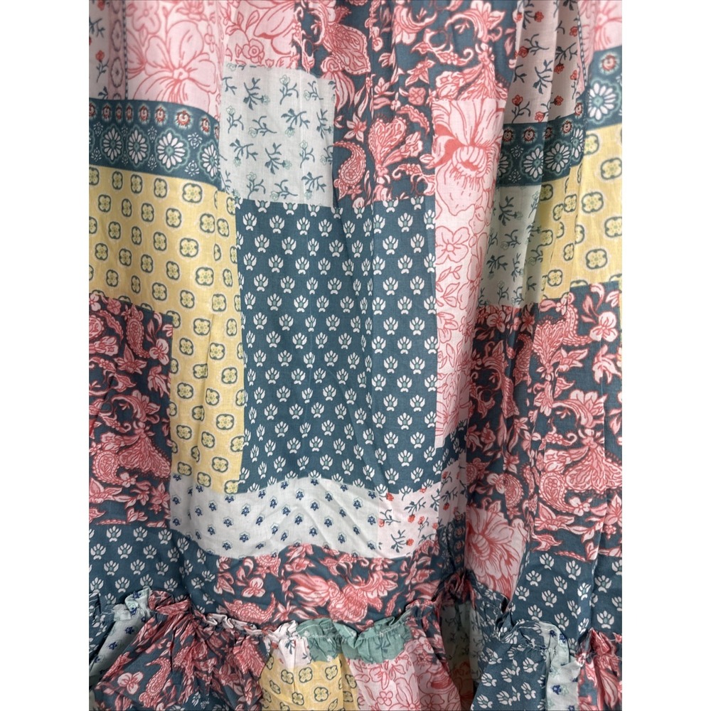 Simply Southern Ophelia Green Floral Cotton Tiered Maxi Skirt Pockets L BOHO NWT - Picture 2 of 10